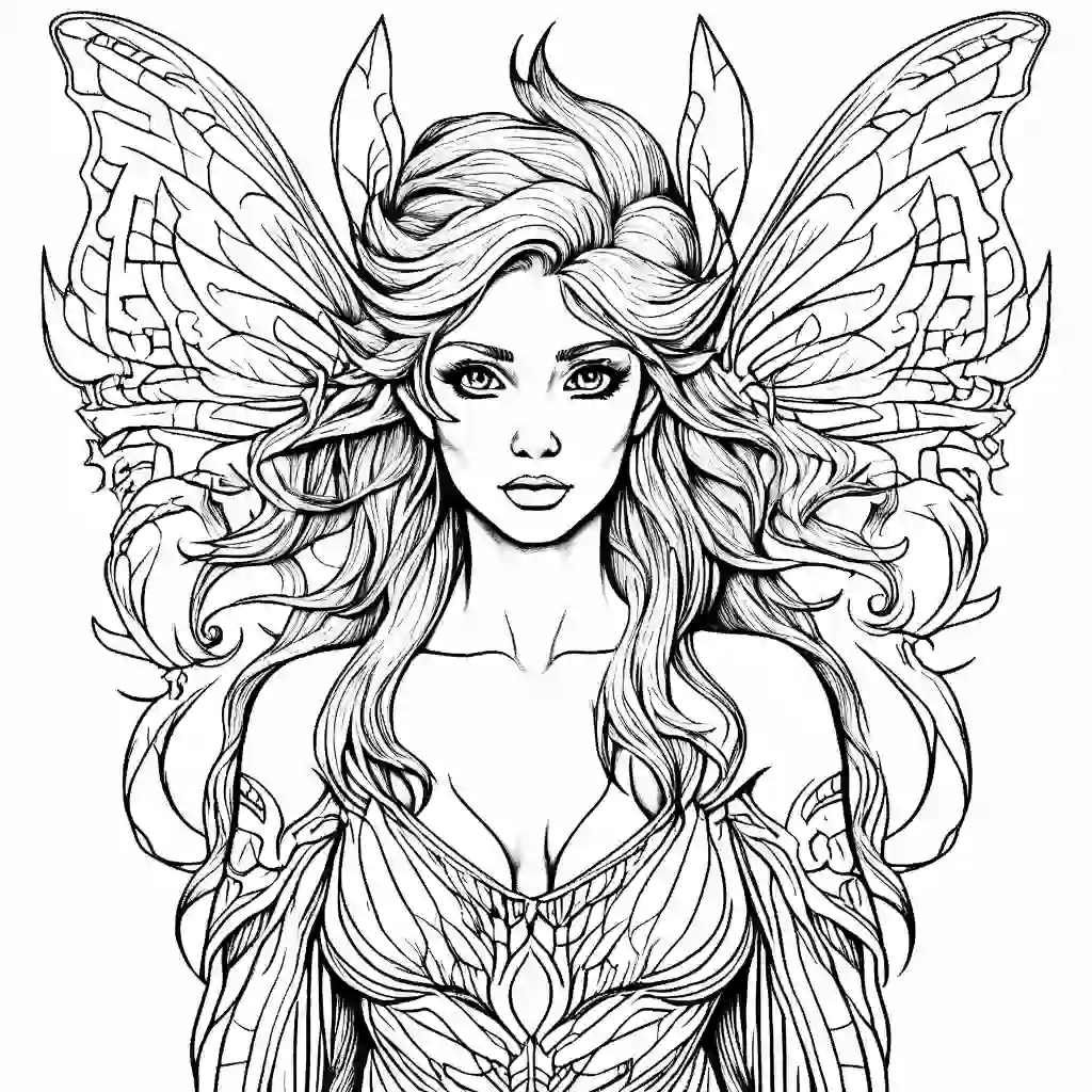Fire Fairy coloring pages